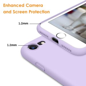 DTTO for iPhone SE Case 2020/2022, iPhone 7 8 Silicone Phone Case, [Romance Series] Shockproof Phone Case with Honeycomb Grid Cushion for Apple iPhone 7/8/SE 2020/2022, 4.7 inch, Lavender