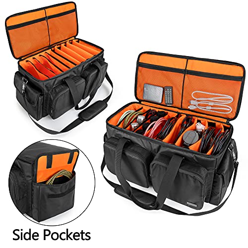 Trunab DJ Cable File Bag with Detachable Padded Bottom and Dividers, Travel Gig Bag for Professional DJ Gear, Musical Instrument and Accessories