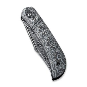 CIVIVI Appalachian Drifter Slip Joint Folding Knife, Non-Locking Pocket Knife with 2.96 inch Black Hand Rubbed Damascus Blade, Good for Camping Hunting EDC C2015DS-1