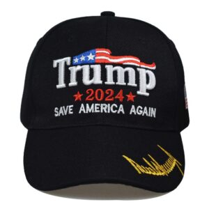 idealforce trump hat 2024 maga adjustable trump hat baseball cap (black-save)