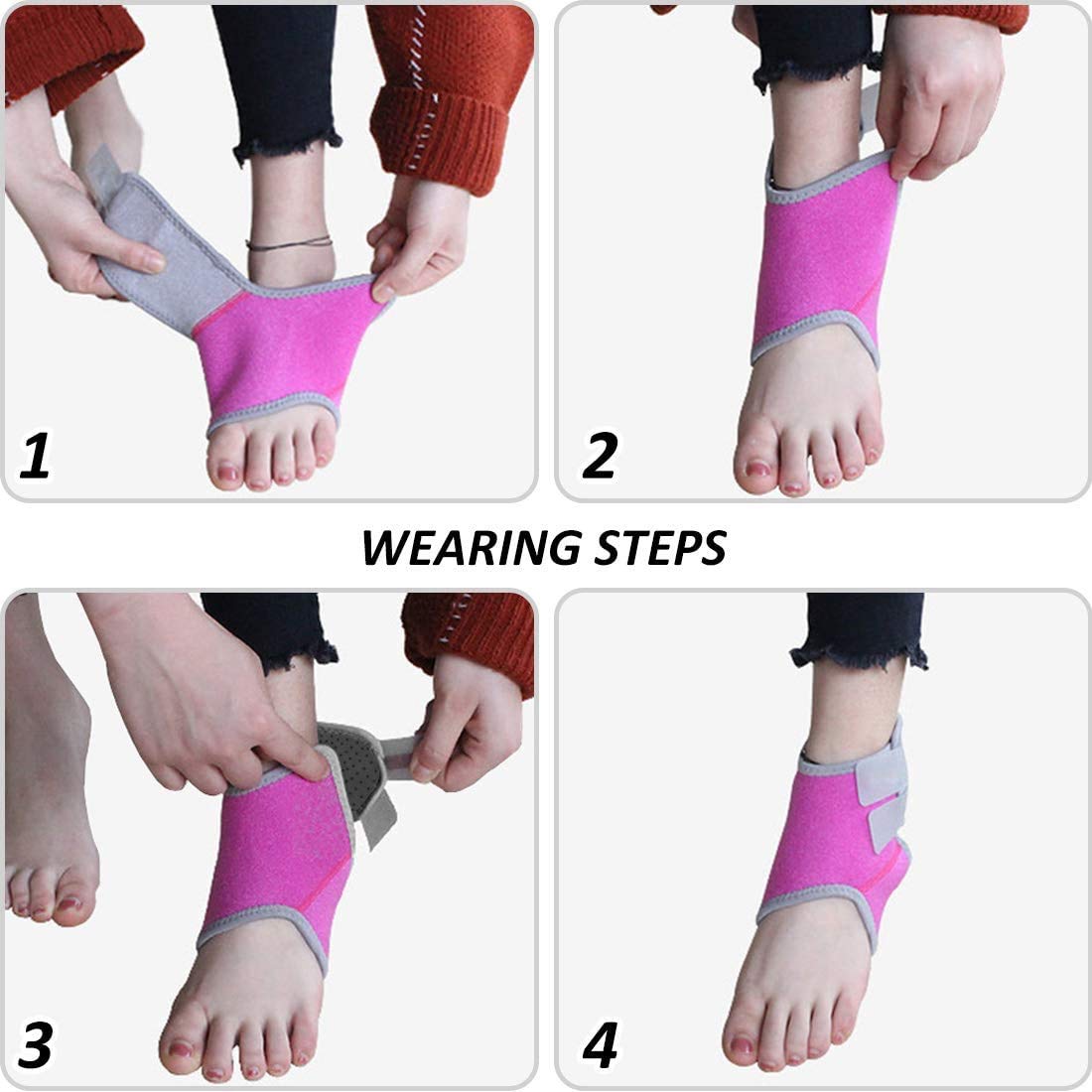 Kids Children Compression Ankle Brace Support Sleeve Adjustable Foot Stabilizer Ankle Guard Pads for Arthritic Pain Relief & Injury Rehabilitation, Elastic Ankle Protector for Sports, 1 Pair