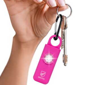 original defense® siren self defense for women - personal alarm for women, children, & elderly - recommended by police - 130 db loud self defense keychain siren with led strobe light (magenta)