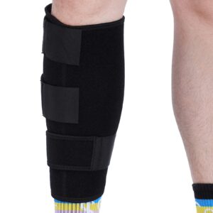 ASkinds Adjustable Calf Brace Shin Splint Support Leg Compression Sleeve Calf Wrap Support for Men Women Sports Strain Injury(Black)