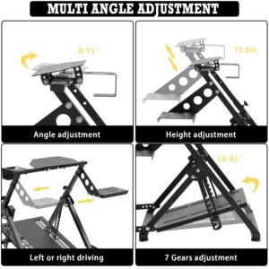Marada X-shaped Racing Steering Shifter Foldable Racing Wheel Stand Fits for Logitech/Thrustmaster/Fanatec G25 G27 G29 G920 G923 T300 T248 V9 R5,Adjustable Not Included Steering Wheel,Pedal & Shifter