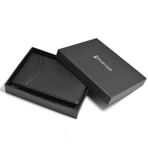 iPick Image, Compatible with - Ford Bronco Black PU Leather Slim RFID Resistant Bi-fold Men Wallet