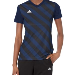 adidas Women's Entrada 22 Graphic Jersey, Team Navy Blue/Black, Medium