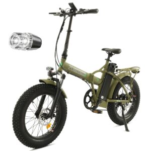 ecotric advanced 20" electric bike for adults 500w fat tire folding ebike 48v electric bicycle 15ah removable battery suspension fork beach snow mountain foldable bike - 90% pre-assembled