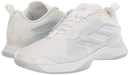 adidas Women's Avacourt Tennis Shoe, White/White/Silver Metallic, 7