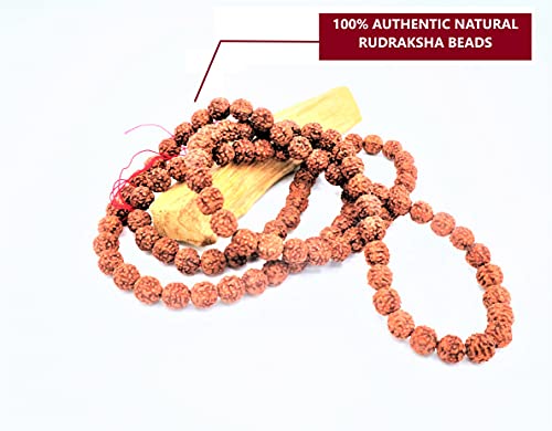 Rudraksha Mala Beads Necklace With 108 Prayer Beads for Japa, Meditation, And To Increase Calmness