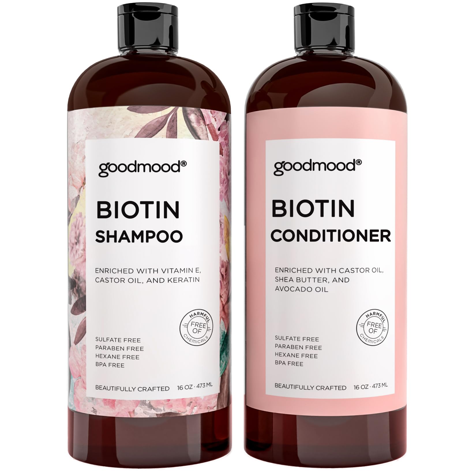 GoodMood Biotin Shampoo and Conditioner For Hair Growth, Thinning Hair, and Hair Loss Prevention For Women and Men