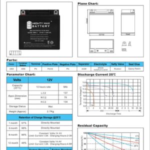 Mighty Max Battery YB9A-A 12V 9AH 130 CCA Battery Replaces Banshee YB9-B Motorcycle