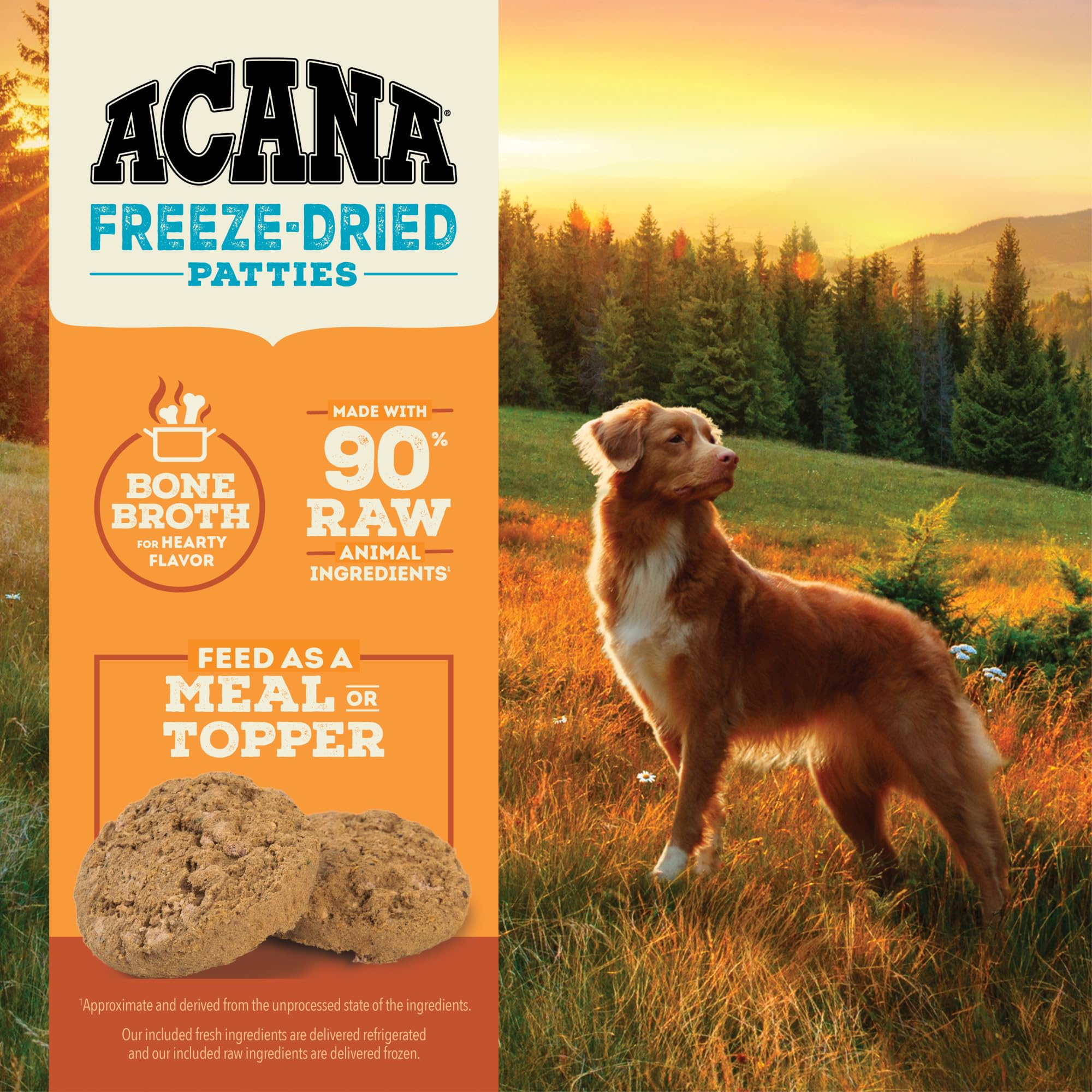 ACANA Freeze Dried Dog Food Patties Meal & Topper, Grain Free High Protein Free-Run Turkey Recipe, 14oz