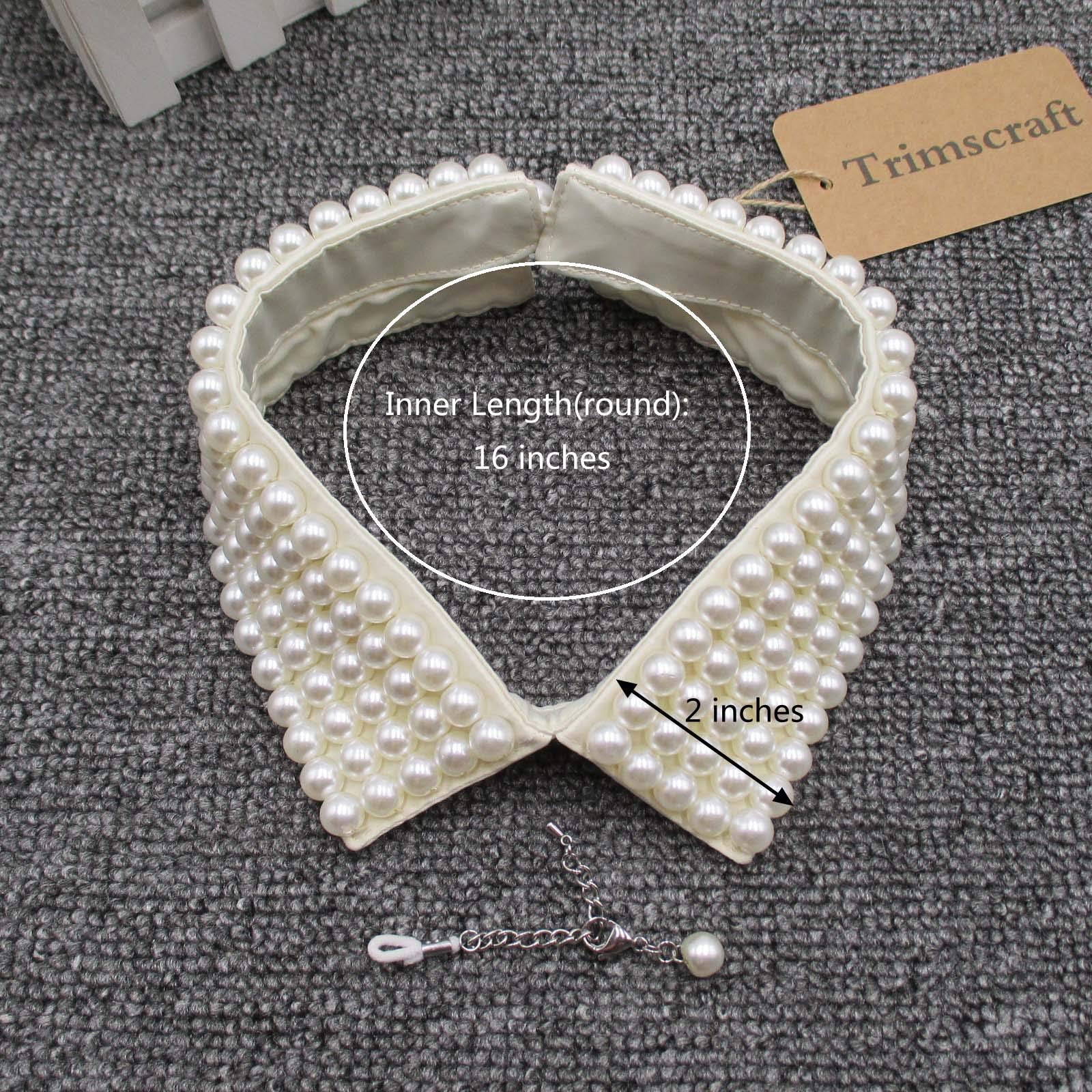 Trimscraft Collar Necklace Simulated Pearl Detachable False Collar Choker Clothing Accessory for Women (Off-white)