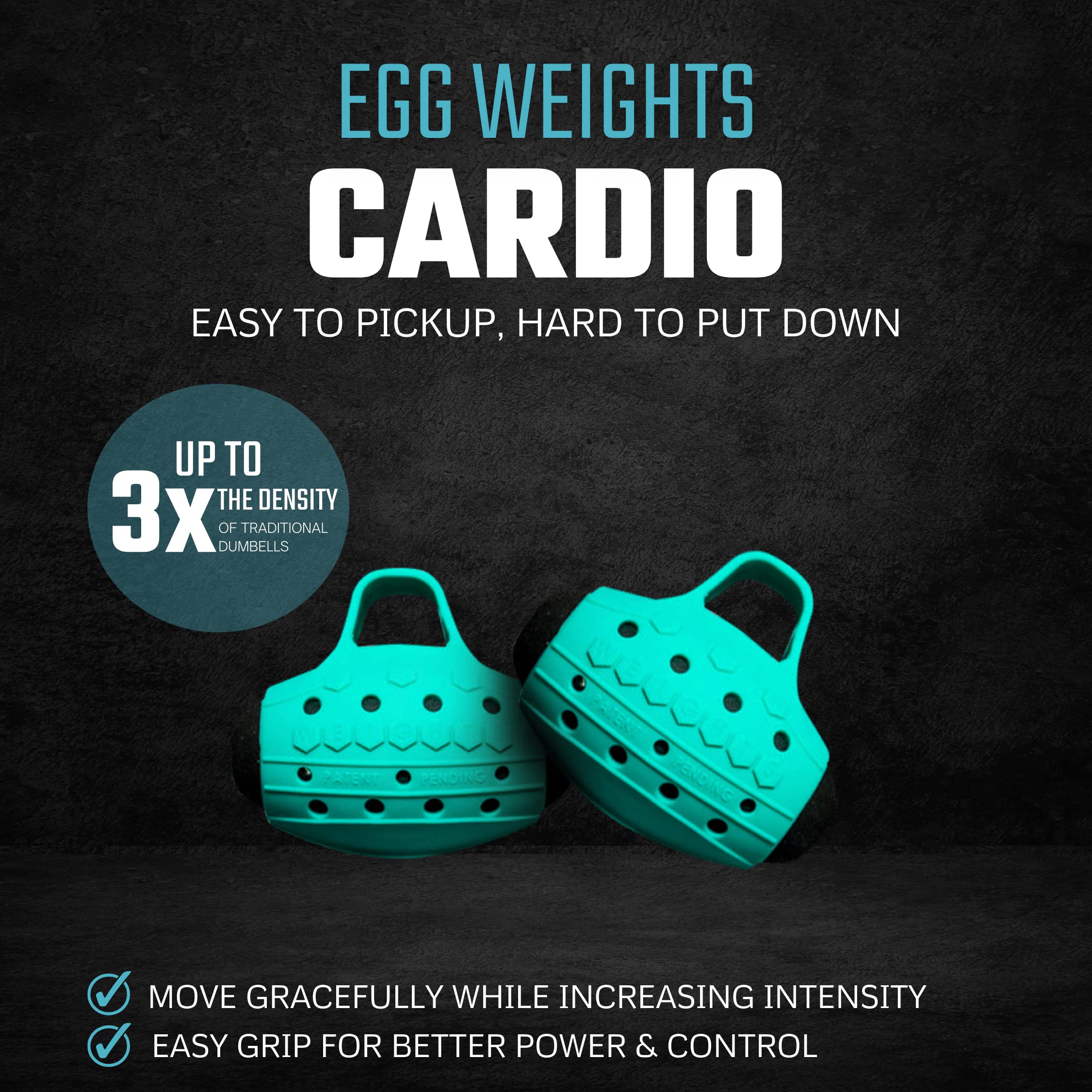 Cardio Ultra-Dense Metal Alloy Hand Weights With Anti-Slip Finger Loop Set of 2 for Yoga, Fitness Training for Men and Women - 2.0 lbs (Without Bag, Robin's Egg Blue) + Free E-Book Workout Guide