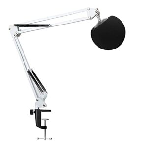 youshares mic stand with pop filter - microphone boom arm stand with foam cover windscreen compatible with white blue snowball ice mic by youshares