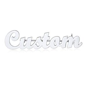 custom4u name brooch pin personalized stainless steel customized name tag jewelry for women