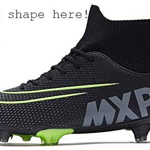 GTY Men's Soccer Boots Football Cleats Firm Hightop Shoes for Training Athletic Black, 10