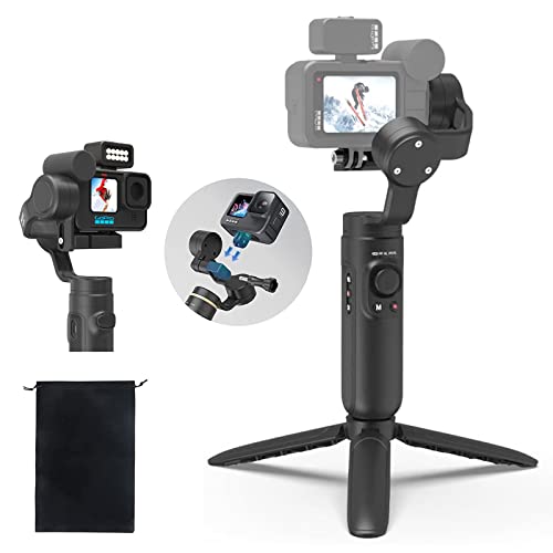 Universal Gimbal Stabilizer for GoPro Hero 10/9/8/7/6/5 Osmo Action Insta360 Sport Camera 3-Axis Anti-Shake Wireless Control Handheld w/ Tripod Stand Original Screw Mounting Plate INKEE Falcon Plus