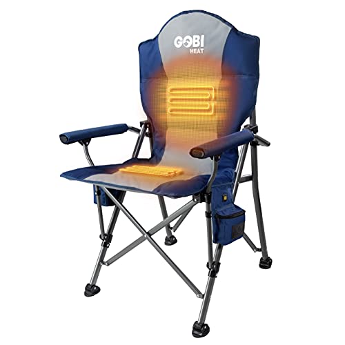 Gobi Heat - Terrain Portable Heated Camping Chair - Outdoor Folding Chair with Heated Filling - Winter Camping Essential - 3 Heat Settings