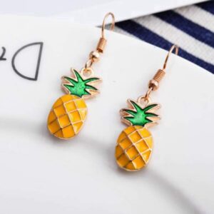 Funny Pineapple Fruit Dangle Earrings for Women Cute Pineapple Statement Love Trendy Earrings Jewelry (1 Pair)