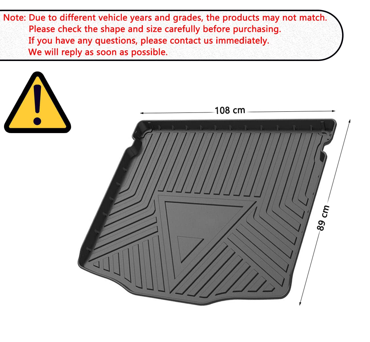 Escape Cargo Liners - All Weather Rear Trunk Tray Cargo Mats Protector Compatible with Ford Escape, 3D Tech Waterproof Durable Odorless Flexible TPO Accessories, Compatible with Escape 2020-2023 2024