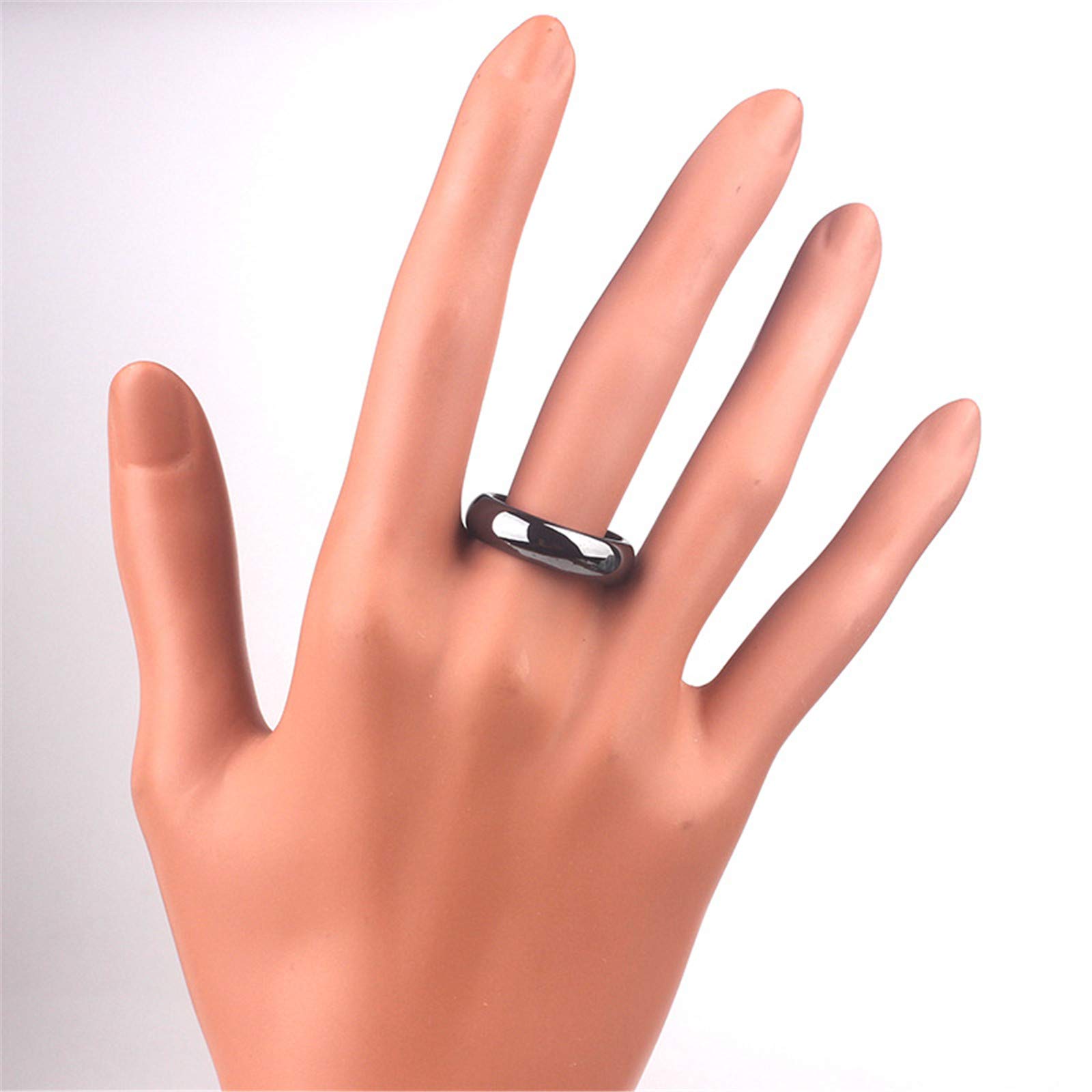 3Pcs Black Hematite Stone Ring Absorb Negative Energy Anxiety Balance Chakra Ring for Women Men Lover Friend Friendship Unisex Jewelry Gift-E 10