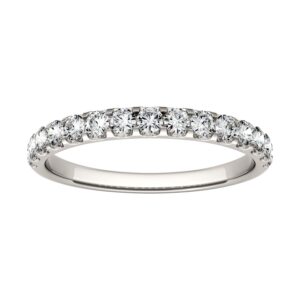 14K White Gold Moissanite by Charles & Colvard 2mm Round Wedding Band-size 6 0.45cttw DEW by Charles & Colvard