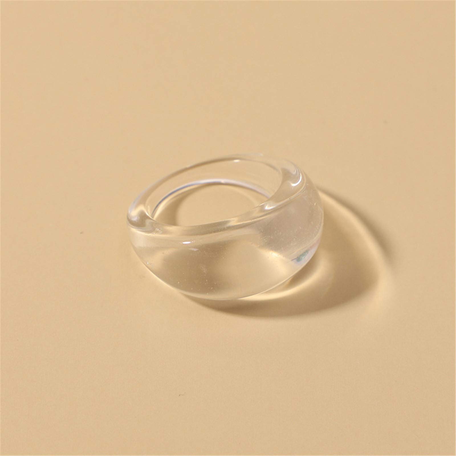 Set Resin Colorful Wide Thick Dome Knuckle Finger Stackable Joint Ring Retro Acrylic Transparent Vintage Jewelry Party Elegant Handmade Gift Diameter 18mm Stylish Bold-12pcs