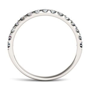 14K White Gold Moissanite by Charles & Colvard 2mm Round Wedding Band-size 6 0.45cttw DEW by Charles & Colvard