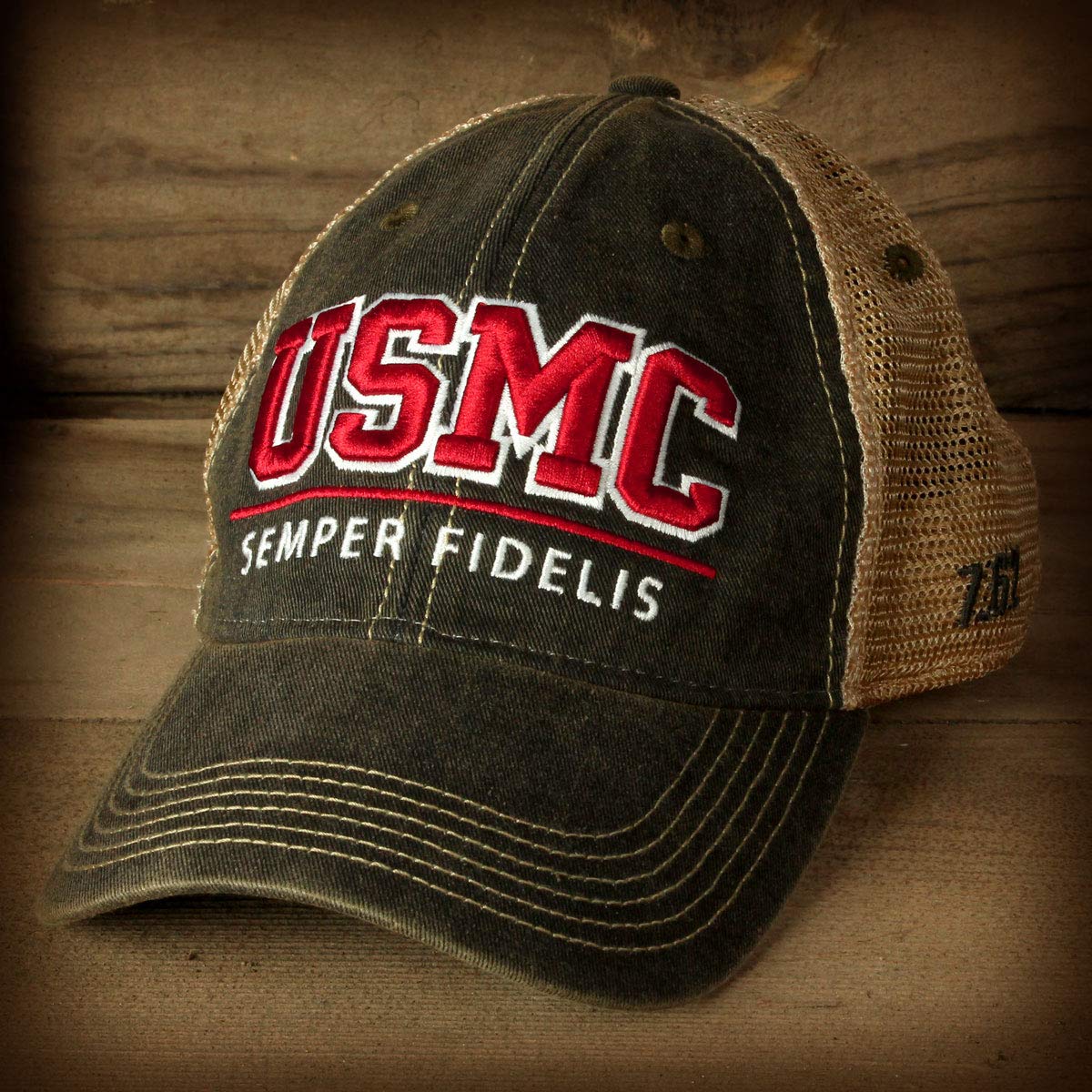 7.62 Design USMC 'Semper Fidelis' Vintage Trucker Hat Black