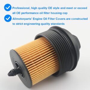 Oil Filter and Cap Assembly, Replace 12605565, PF458G Compatible with Buick Chevy GMC Polaris Ponitac Saturn - LaCrosse Regal Cavalier Cobalt Equinox HHR Malibu Terrain Slingshot G6 Ion Sky Vue, More