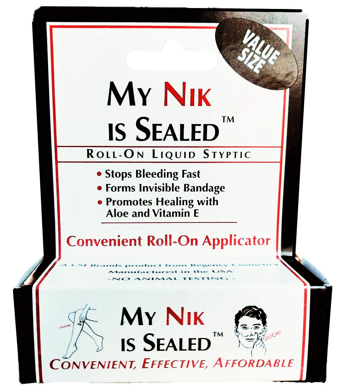 My Nik is Sealed COSMETICALLY SEALED My Nik Is Sealed Roll-On Liquid Styptic | 12ml Value Size | First Aid in a Tube | Made in USA