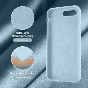 Cordking Designed for iPhone 8 Plus Case, Designed for iPhone 7 Plus Case, Silicone Ultra Slim Shockproof Phone Case with [Soft Anti-Scratch Microfiber Lining], 5.5 inch, Sky Blue