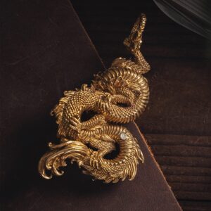 COPPERTIST.WU Dragon Pendant Necklace for Men丨Cool Gothic Punk Brass Dragon Head Animal Charm