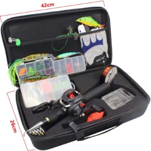 H/A ZYHYD Multifunctional Fishing Set, 1.65m Fishing Rod Portable Beginner Fishing Set, Travel Fishing Rod Bait Fishing Line and Spool Set Pescado ZYHYD (Color : Right Hand Wheel)