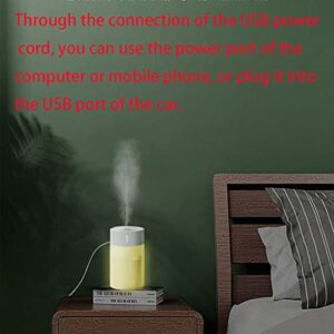 Mini Humidifier, USB Power Supply, Suitable for Study Room, Bedroom, Baby Room, Office, Car, With 7 Color LED, Air Humidifier, Can Be Used for Facial Moisturizing (Black)