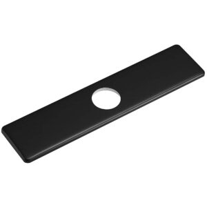 COOLWEST 10 Inch Hole Cover Deck Plate Stainless Steel Black Square Escutcheon Plate for 1 or 3 Hole Kitchen or Bathroom Sink Faucet Tap Cover Plate