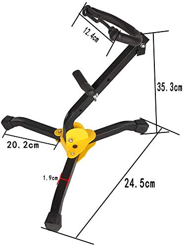 Foldable Saxophone Stand, Alto/Tenor Sax Stand Metal Triangle Base Cotton Strap