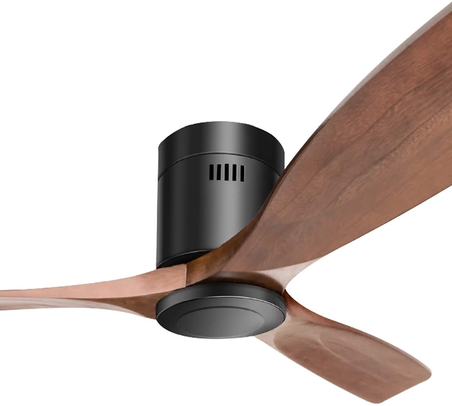 Sofucor 52" Flush Mount Ceiling Fan no Light and Remote Control, Indoor Outdoor Ceiling Fans Without Light, Quiet Energy Saving with 6 Speeds, Timer, Brown