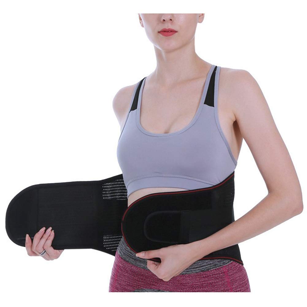 LSRRYD Dual Adjustable Lumbar Support Belt Back Brace Support for Lower Back Pain for Pain Relief and Injury Prevention Straps and Breathable Mesh Panels (Color : Black, Size : L)