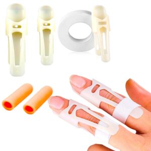 Reppkyh Big Finger Splints, Mallet Brace Large Size Plastic Support, Immobilizer Joint Protection Injury Finger,osteoarthritis, and pain (1 Set(3Pcs)), White Splints