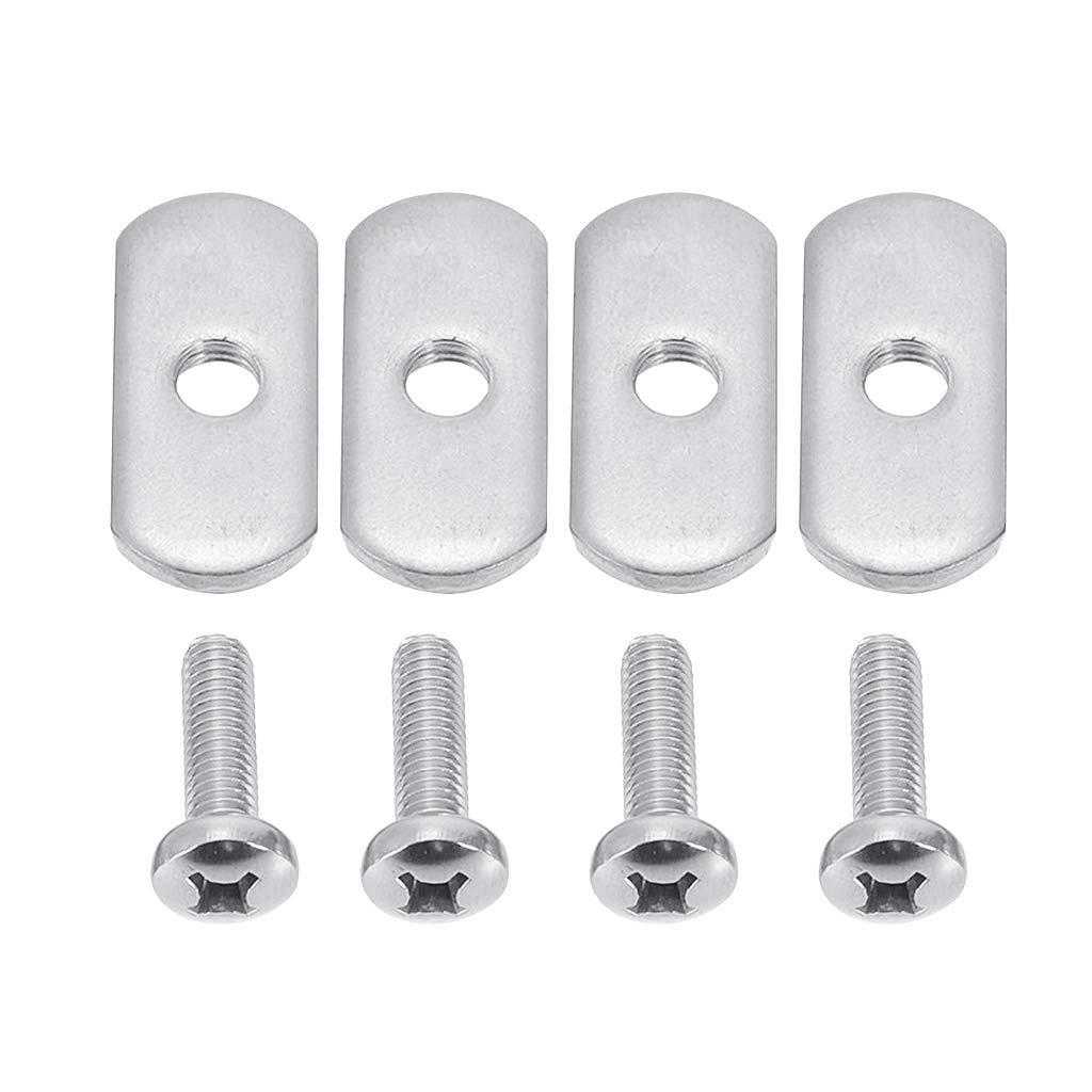 4 Pcs 316 SS Kayak Rail/Track Screws, Track Nuts w' 4 pcs M5 Long Screws and 4 Pcs Short Screws, Mounting Replacement Kit for Kayaks Rails