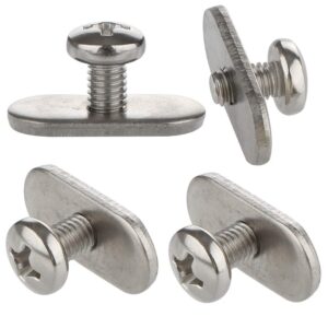 4 Pcs 316 SS Kayak Rail/Track Screws, Track Nuts w' 4 pcs M5 Long Screws and 4 Pcs Short Screws, Mounting Replacement Kit for Kayaks Rails