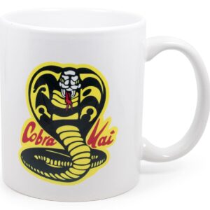 Surreal Entertainment Exclusive The Karate Kid Cobra Kai Logo Ceramic Coffee Mug | Official Martial Arts Movie Collectible | Novelty Drinkware For Home Kitchen Set | Holds 11 Ounces