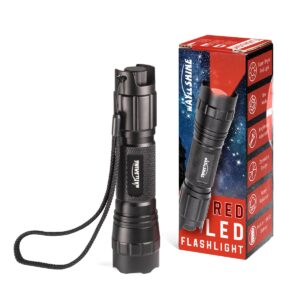 wayllshine stepless dimming red light flashlight, 620nm-630nm high purity red light flashlight, adjustable brightness and focus red flashlight for night observation, astronomy, aviation