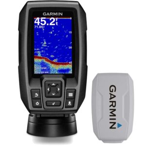 garmin striker 4 3.5" chirp fishfinder gps (010-01550-00) with protective cover (renewed)