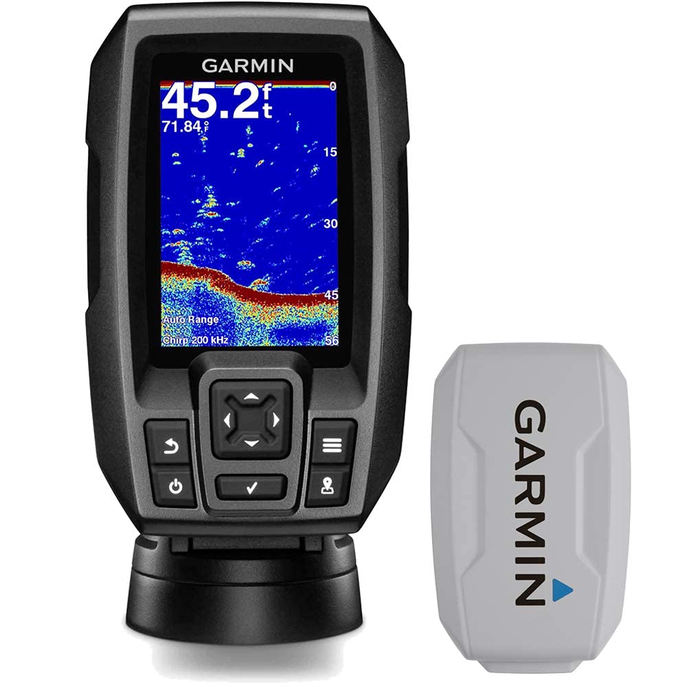 Garmin Striker 4 3.5" Chirp Fishfinder GPS (010-01550-00) with Protective Cover (Renewed)