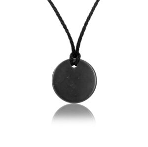 quanthor shungite stones protection necklace | authentic from karelia shungite crystal with carbon fullerenes | bad energy protection shungite necklace (round)