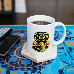 Surreal Entertainment Exclusive The Karate Kid Cobra Kai Logo Ceramic Coffee Mug | Official Martial Arts Movie Collectible | Novelty Drinkware For Home Kitchen Set | Holds 11 Ounces