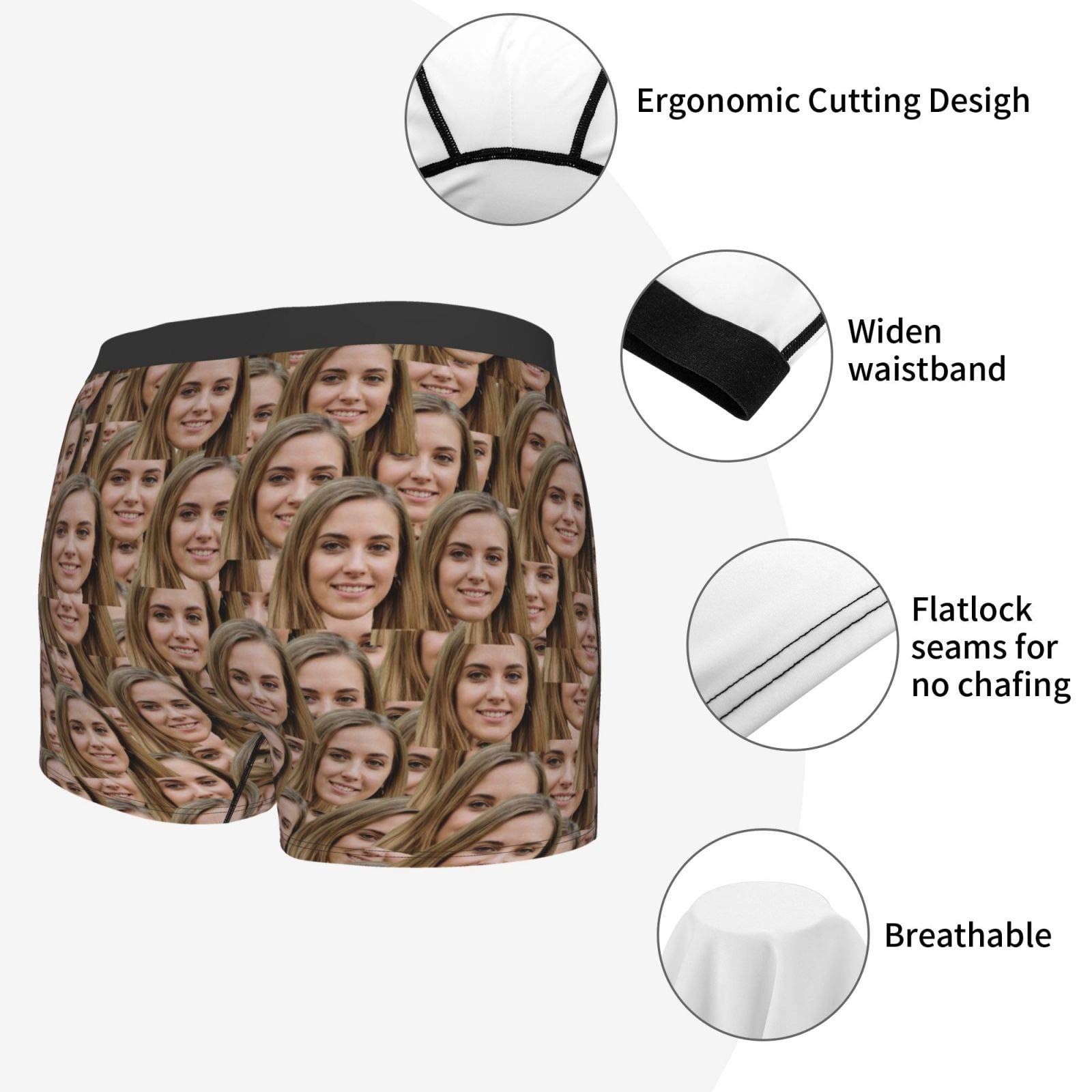 Kanwode Custom Men's Underwear, Personalized Photo Boxer Briefs With Wife's Face, Gifts for Husband Boyfriend, Funny Gifts